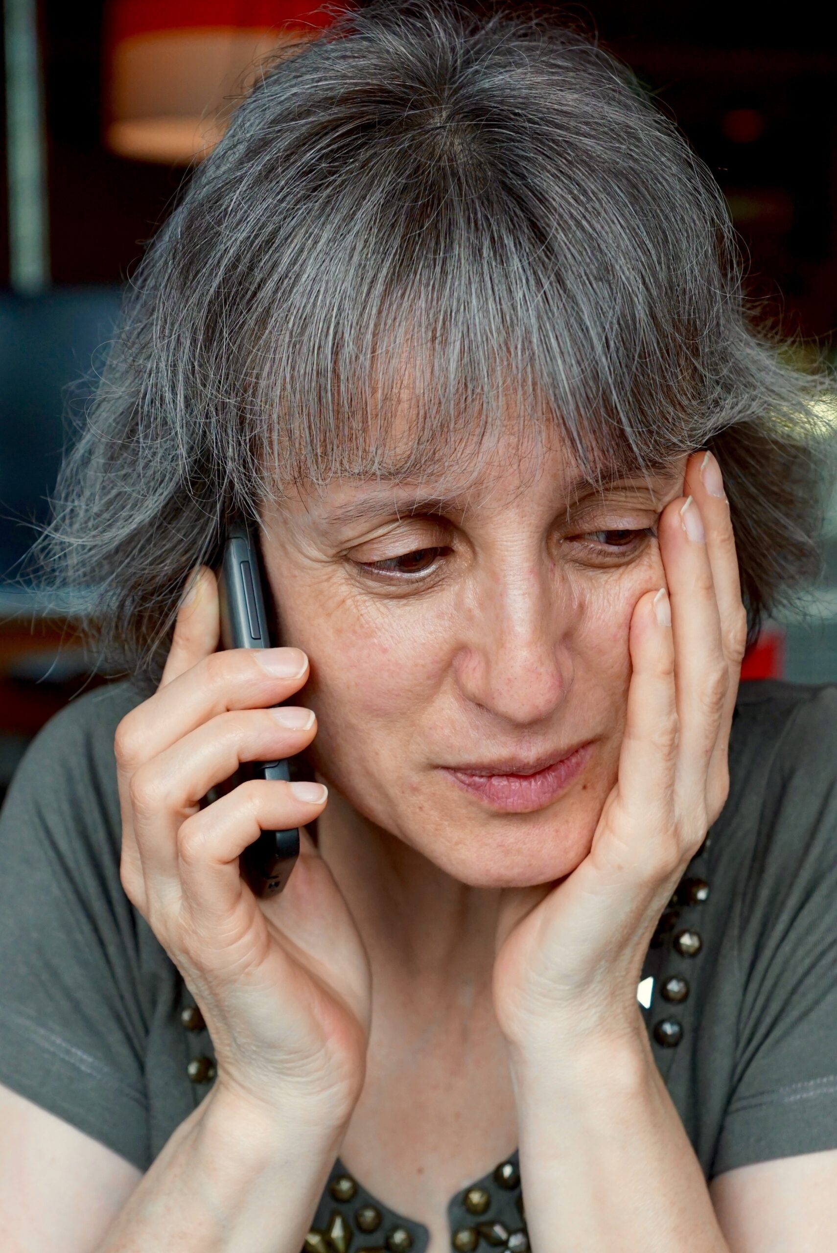 Elder woman on cell phone