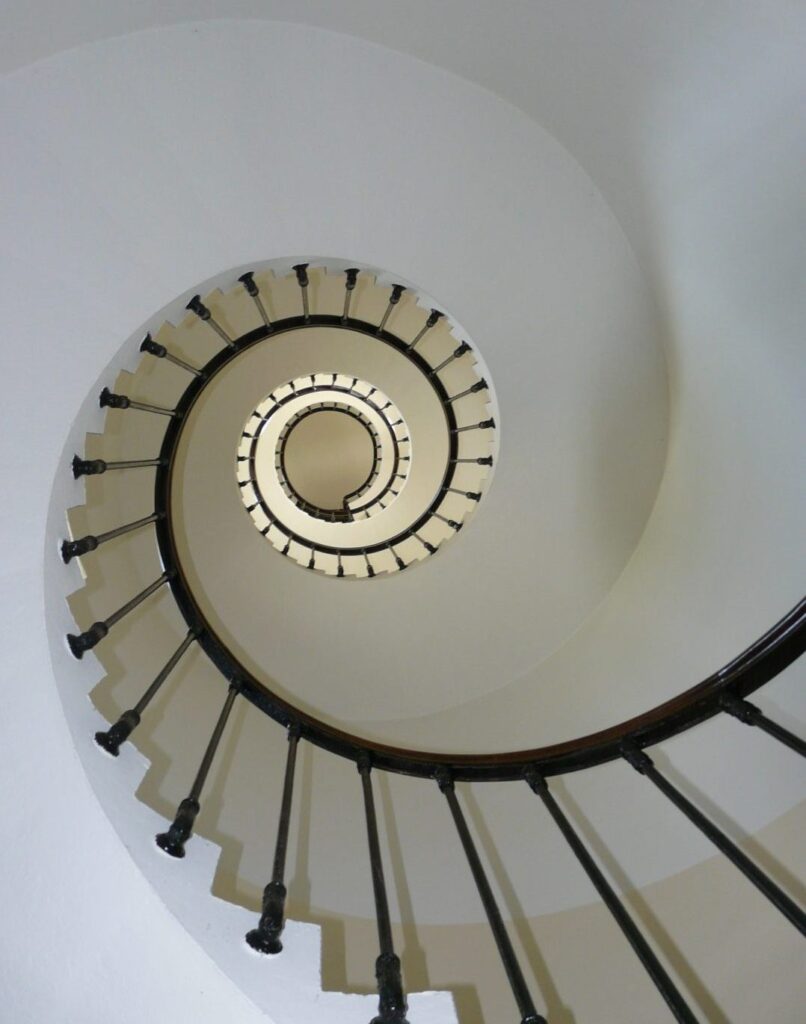 spiral staircase in shape of nautilus