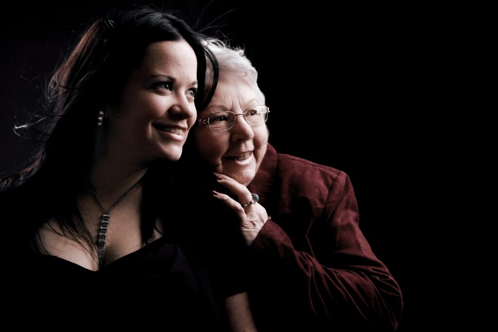 Elder woman with young woman